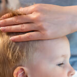 Toddler getting a haircut